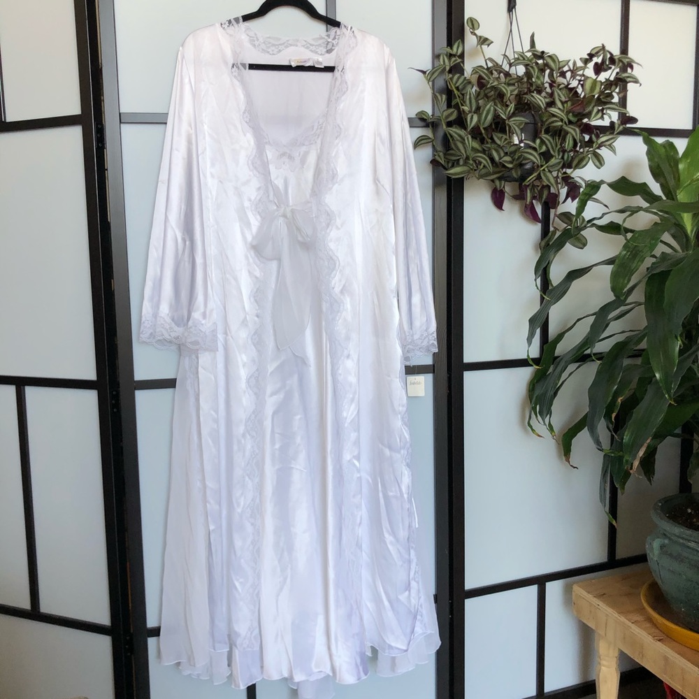 Vintage Bridal Slip & Robe Set M